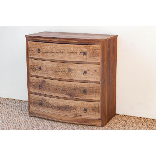 36" Wide Lotus-Diamond Bow Front Dresser For Sale - Image 4 of 12