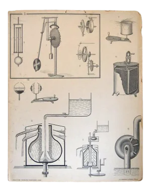 Vintage Swedish Mid-Century Physics Educational Diagram Poster