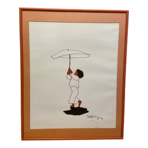 Dancing in the Rain Signed Lithograph by Catalina