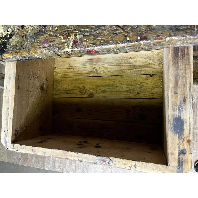 Vintage Industrial Workbench in Spruce For Sale - Image 11 of 13