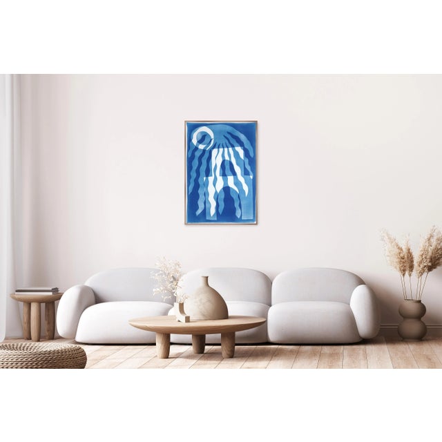 2025, Desert Modernism Style, Cyanotype Print on Watercolor Paper, Surreal Desert Landscape by Kind of Cyan For Sale - Image 4 of 8