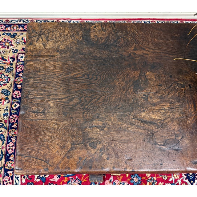 Antique French Country Farm Dining Table Farmhouse Trestle Base Oak Early 19th C For Sale - Image 17 of 18