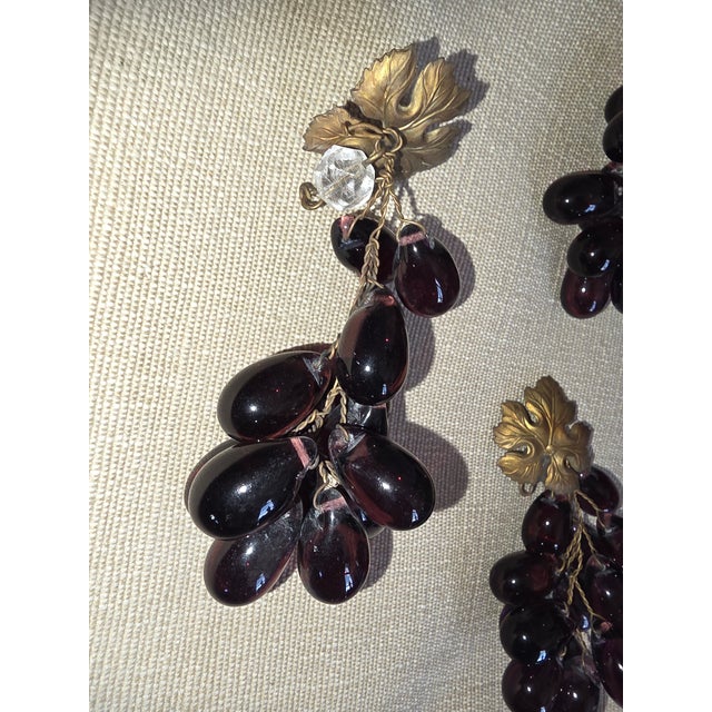 Purple Four Antique Purple Glass Grape Clusters For Sale - Image 8 of 12