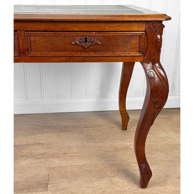 Antique Georgian Walnut Leather Top Library Office Writing Desk For Sale - Image 10 of 15