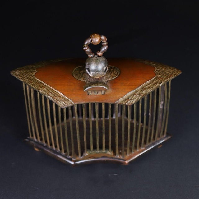 Vintage Wooden Hexagonal Cricket Cage / Bug Box For Sale - Image 4 of 10