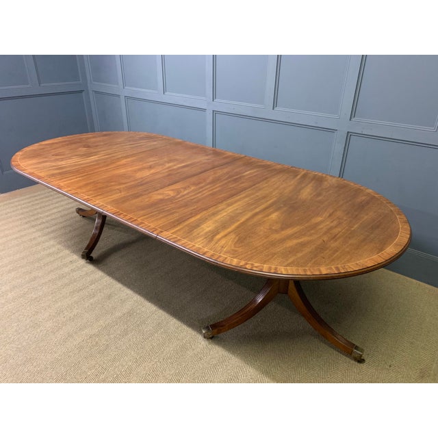 Large Twin Pillar Mahogany Dining Table, 1910 For Sale - Image 14 of 18