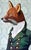 Vintage Fox in Gentleman's Attire Framed Print For Sale - Image 4 of 6