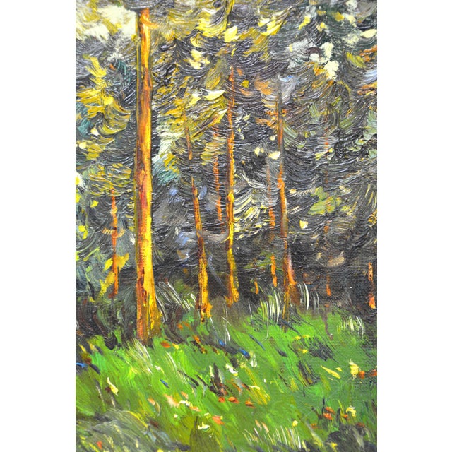 Textile Pine Trees. Modern Original Painting. For Sale - Image 7 of 8