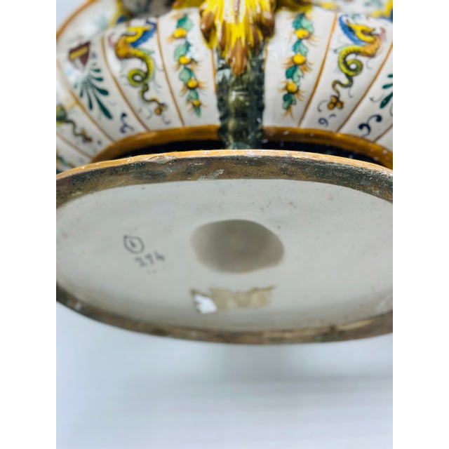 Ceramic Large Antique Ceramic Centerpiece For Sale - Image 7 of 10