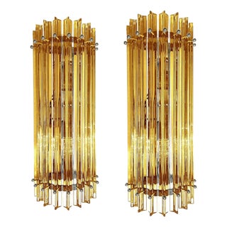 Amber Triedro Murano Glass Wall Sconce in Venini by Simoeng, Set of 2 For Sale