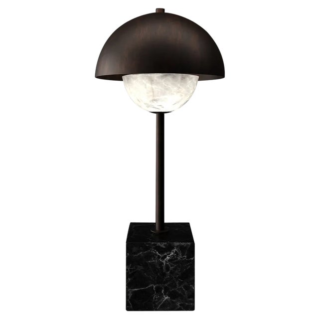 Apollo Ruggine of Florence Metal Table Lamp by Alabastro Italiano For Sale