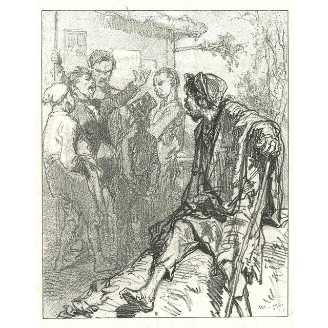 Paul Gavarni, The Misery, Original Lithograph, 1881 For Sale