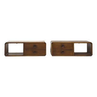 Mid-Century Danish Floating Wall-Hung Nightstands, 1960s, Set of 2 For Sale
