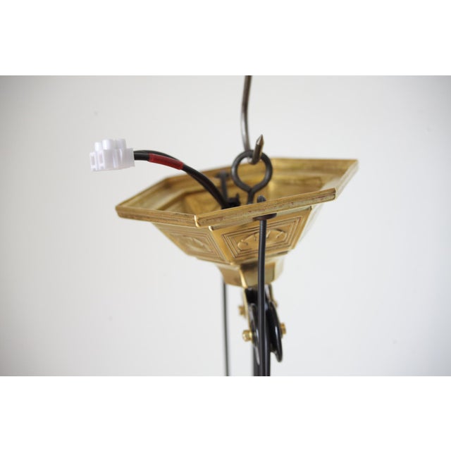 Art Nouveau Pull Down Brass Pendant Light, 1890s For Sale - Image 3 of 18