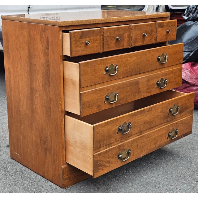 Mid-Century Ethan Allen Maple Bookcase Chest of Drawers For Sale - Image 9 of 14