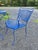 Vintage Wrought Iron Patio Set Painted Ford Blue, 3 Pieces For Sale In New York - Image 6 of 18