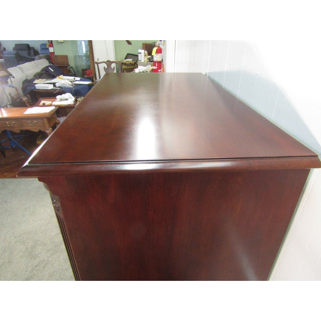 1980s Statton Solid Cherry High Chest of Drawers For Sale - Image 5 of 10