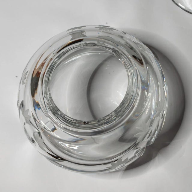 1960s Vintage Mid 20th Century Bohemian Crystal Quilted Cut Glass Candy Dish Bowl With Lid – Mark Palda Style For Sale - Image 5 of 7