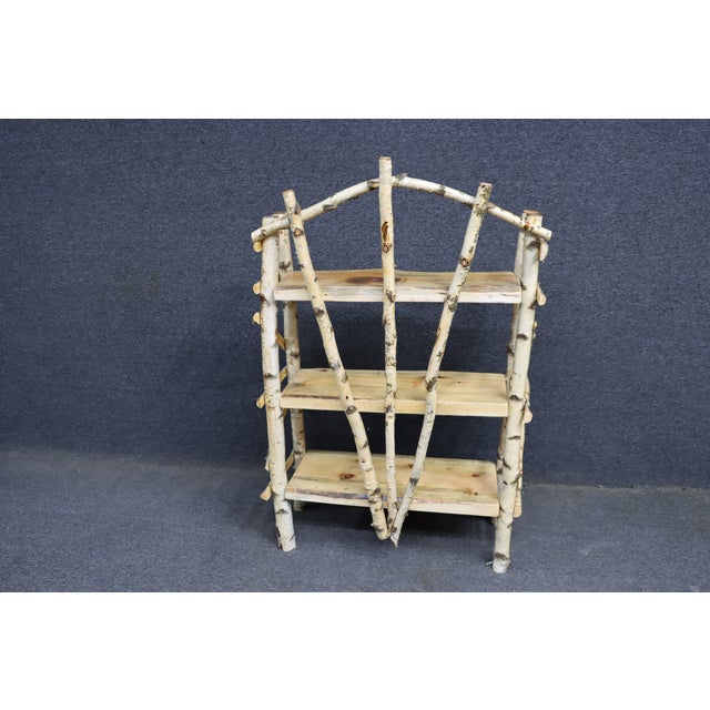 Adirondack Birch Three-Tier Display Shelf For Sale - Image 9 of 10