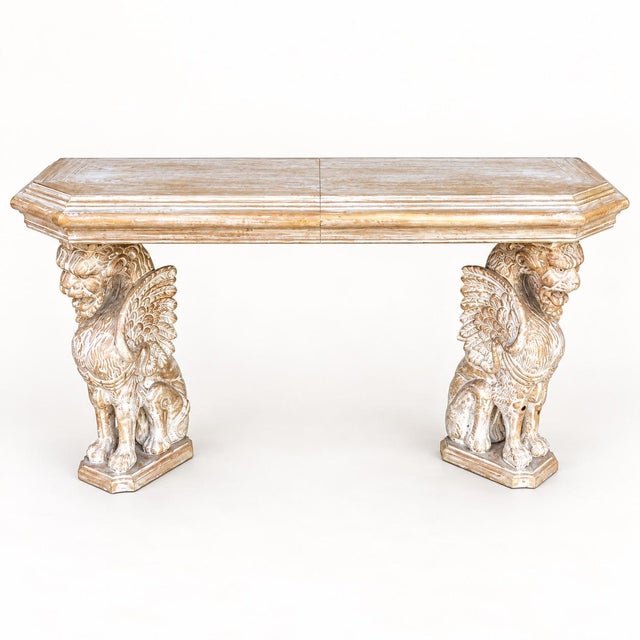 Neoclassical Wood Griffin Console Table Att. Phyllis Morris San Simeon Line For Sale In Atlanta - Image 6 of 7