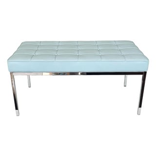 Florence Knoll™ Two Seat Bench "Cabana" Leather- Signed For Sale