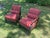 Metal Ethan Allen Newport Neoclassical Empire Lounge Armchairs Set of 2 Burgundy Gold Striped For Sale - Image 7 of 12