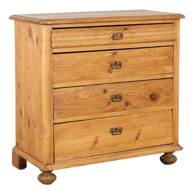 19th Century Four Drawer Pine Chest of Drawers, Denmark For Sale