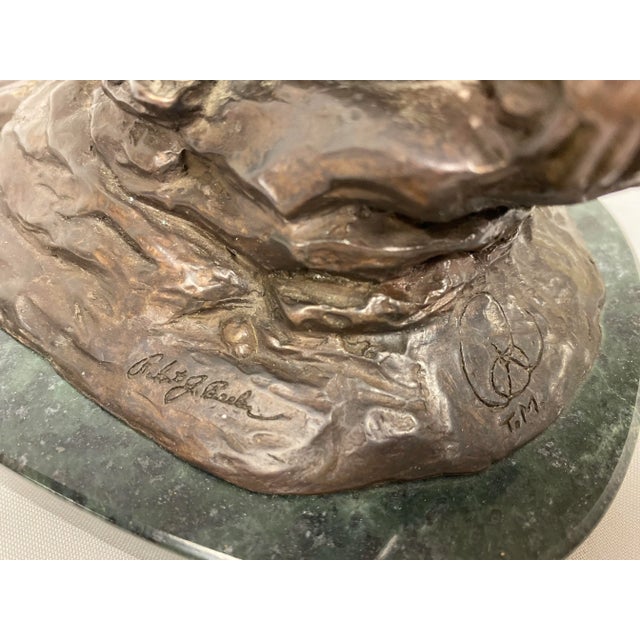 Late 20th Century Vintage Bronze Indian Maiden on Marble For Sale - Image 5 of 7