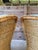 1980s Pair of Vintage Michael Taylor Style Braided Rattan Wicker Lounge Side Armchairs For Sale - Image 5 of 12
