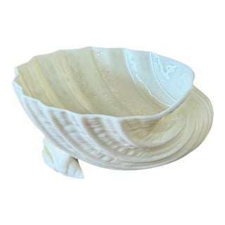Vintage Irish Belleek Porcelain Shell Bowl on Conch Feet For Sale