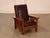 Mission Stickley Mission Collection Pair Of Oak & Leather Bow Arm Morris Chairs For Sale - Image 3 of 18