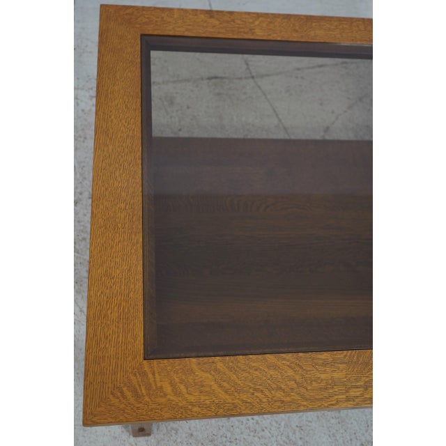Brown Stickley Glass Top Mission Oak Coffee Table For Sale - Image 8 of 12