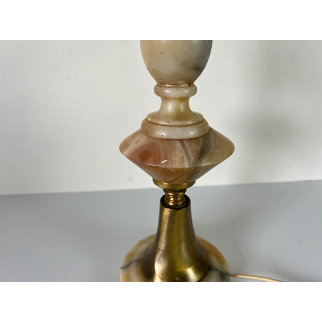 Vintage Italian Carved Alabaster Table Lamp For Sale - Image 4 of 13