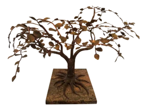 1960s Modernist and Brutalist Bronze, Copper and Brass Tree Sculpture