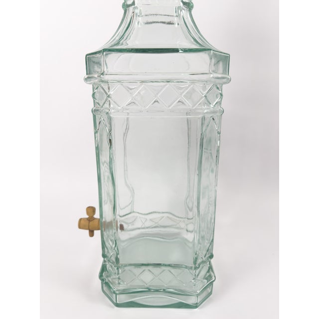 Antique French Mold-Blown Glass Liquor Fountain With Wooden Spigot, Circa 1900 For Sale - Image 13 of 18