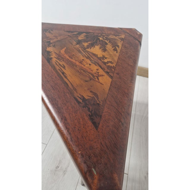 Nesting Tables in Inlaid Wood with Scenes of River Life, 1940s, Set of 4 For Sale - Image 10 of 17