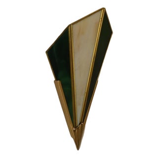 Vintage Brass and Synthetic Glass Wall Lights from Glashütte Limburg, 1980s, Set of 2 For Sale
