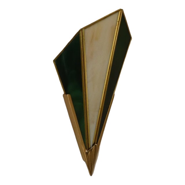 Vintage Brass and Synthetic Glass Wall Lights from Glashütte Limburg, 1980s, Set of 2 For Sale