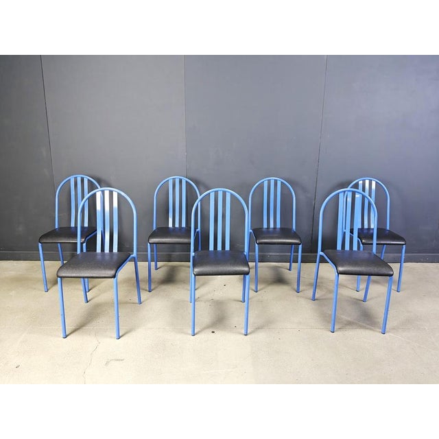Nr 222 Chairs attributed to Robert Mallet-Stevens, 1980s, Set of 7 For Sale - Image 11 of 13