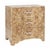 Contemporary Matthew Izzo Home Calvin Light Burlwood Three Drawer Side Table With Acrylic and Brass Handles For Sale - Image 3 of 7