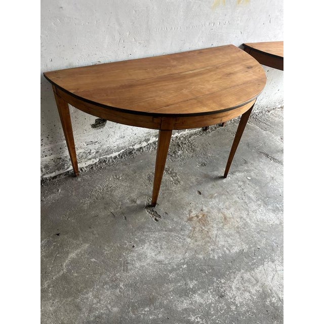 Demi-Lune Console Tables, 1800s, Set of 2 For Sale - Image 9 of 9