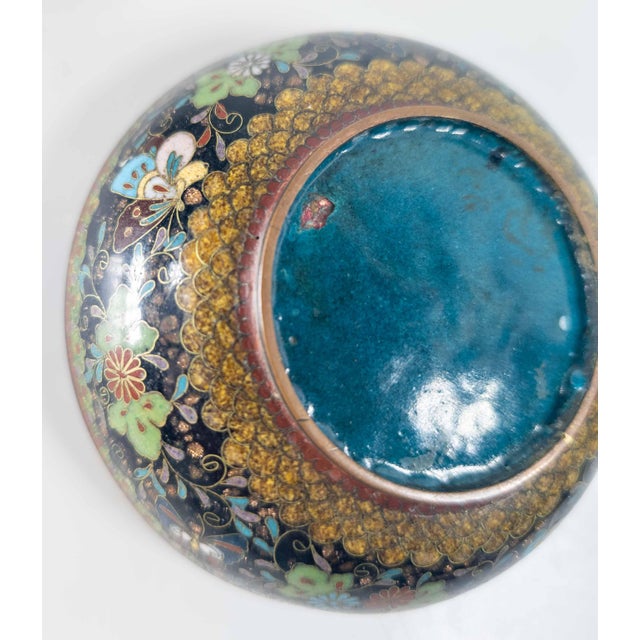 19th Century Japanese Meiji Period Cloisonne Enamel Potpourri or Censer Dish For Sale - Image 16 of 16