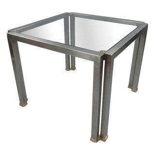 Coffee Table in Aluminium and Glass by Peter Ghyczy, 1970s For Sale
