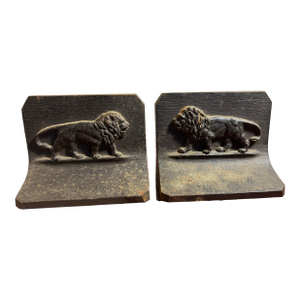 Antique Bronze Bradley & Hubbard Lion Bookends