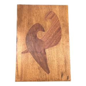 1970’s Original Inlaid Wood Two Doves Hanging Plaque