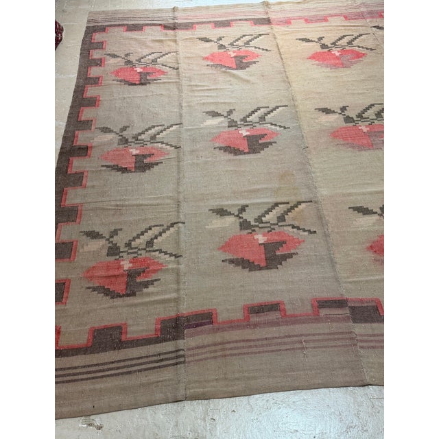 Antique Greek Handwoven Flatweave Kilim With Stylized Floral Motifs, C. 1900 For Sale - Image 4 of 7