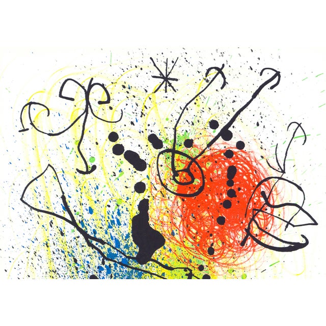 Original lithograph "La Chasseresse" (The Huntress) by Joan Miró printed and published in 1965 by Maeght Éditeur for...