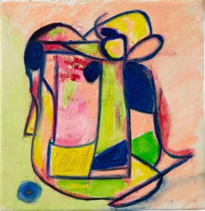 Giorgio Lo Fermo, Abstract Shape, 2020, Original Oil on Canvas