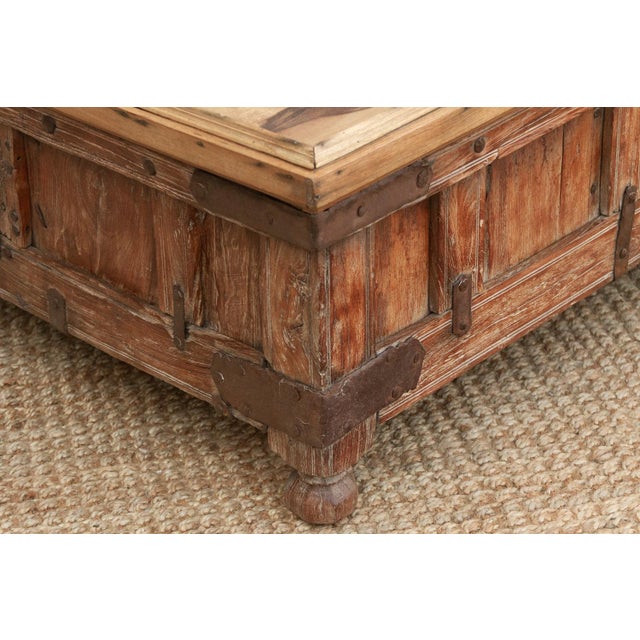 Large Antique Teak Stickbox Chest Coffee Table For Sale - Image 11 of 15