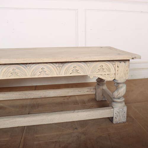English Carved Oak Coffee Table For Sale - Image 10 of 12